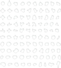 Fototapeta premium Set of realistic water drop isolated on transparent background. 100 Pcs. Набор реалистичных капель воды, изолированных на прозрачном фоне. 100 шт.