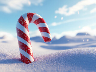 candy canes in the snow
