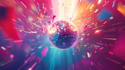 disco ball and fireworks