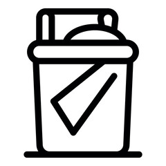 Cleaning bucket with cloth and cleaning supplies, ideal for representing housework and cleaning services