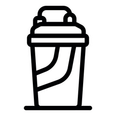 Sport shaker bottle icon represents commitment to healthy lifestyle, indicating fitness training, protein shakes, and post workout recovery