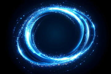 Blue Glowing Circular Abstract Background