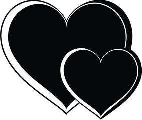 Cute Red hearts vector cartoon illustration for  Valentine's Day