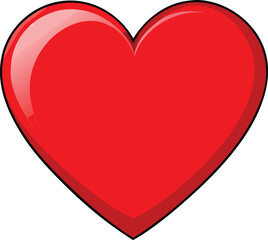 Cute Red hearts vector cartoon illustration for  Valentine's Day