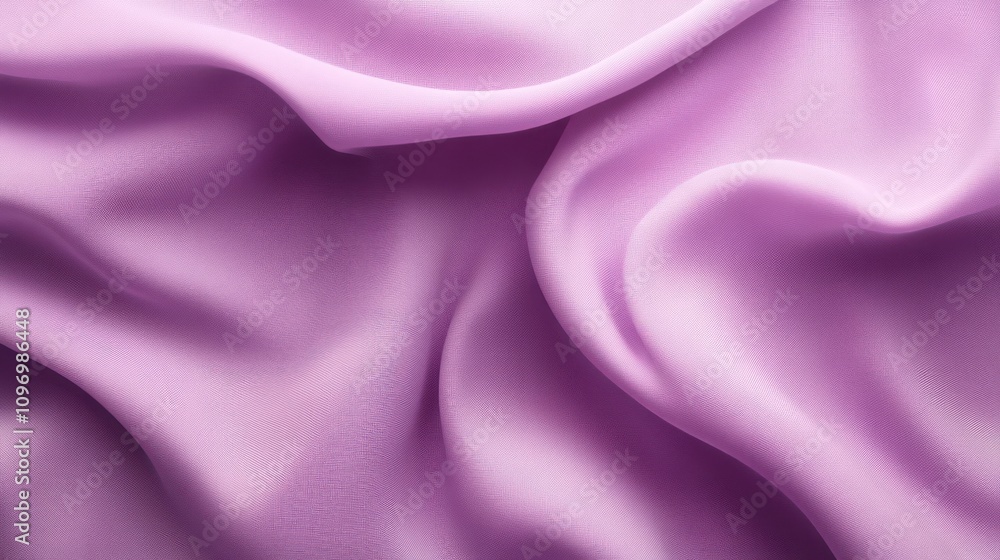 Poster a close-up view of soft, flowing lavender fabric showcasing its texture and drape.