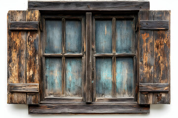 Rustic Weathered Wooden Window Illustration