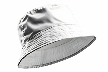 3D Render Silver Bucket Hat Mockup