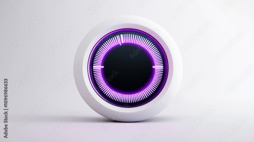 Aufkleber A circular device with a glowing purple interface, likely a timer or control panel.