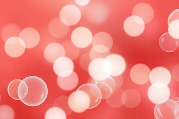 Soft Focus Coral Bokeh Background with Light Salmon Peach Whimsical Bubble Accents