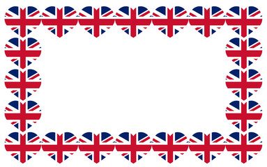 UK hearts as a frame on a transparent background