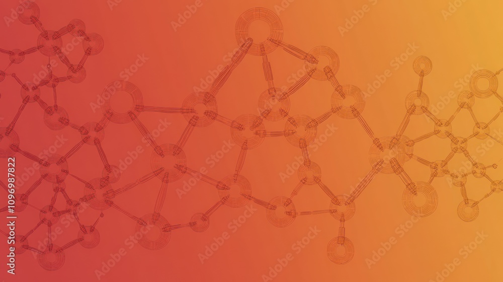 Leinwandbilder abstract representation of molecular structures on a gradient background.