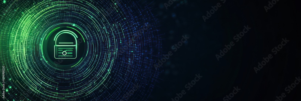 Aufkleber digital illustration of a padlock symbolizing cybersecurity and data protection.