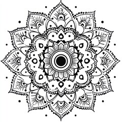 Intricate Black And White Mandala Design