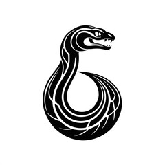 Fototapeta premium Cobra abstract icon with negative space snake style logo