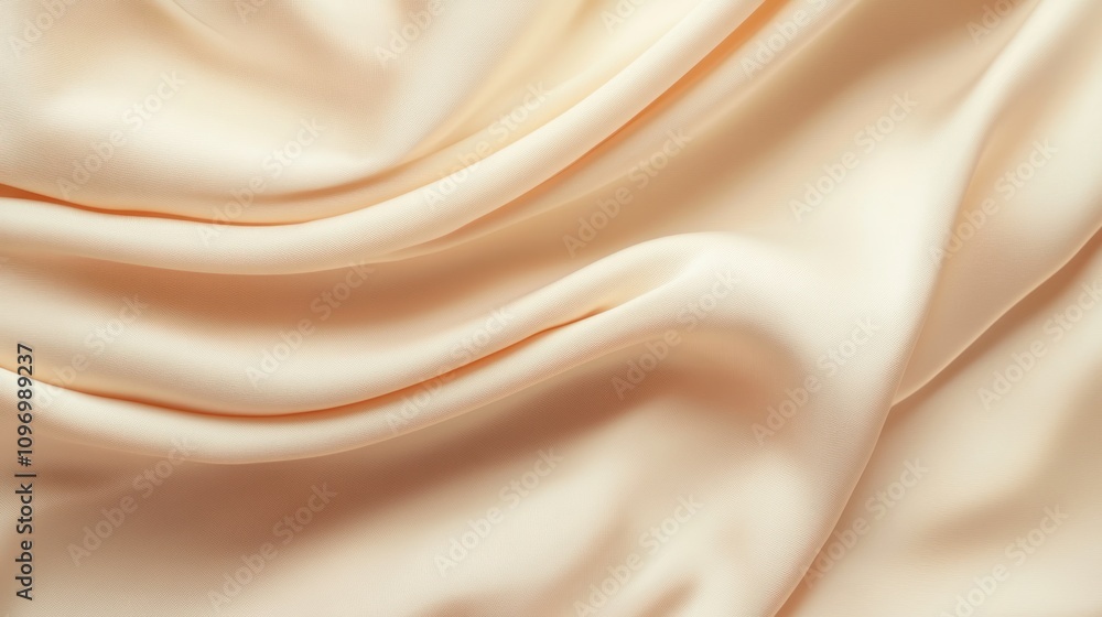 Aufkleber A smooth, flowing fabric in a soft cream color, showcasing elegant draping and texture.