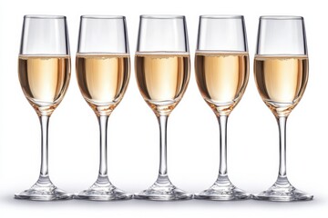 Elegant Glasses Aligned for Celebration Toast