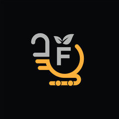 F Leaf Logo Design Vector illustration template