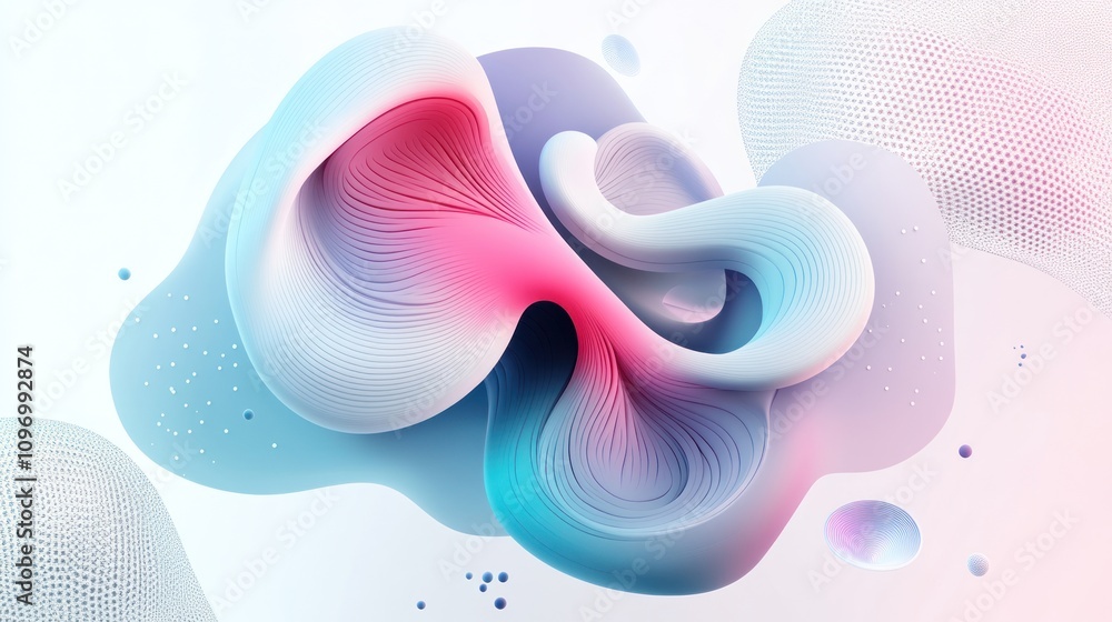 Poster abstract colorful shapes create a fluid, modern design with a soft, dreamy aesthetic.