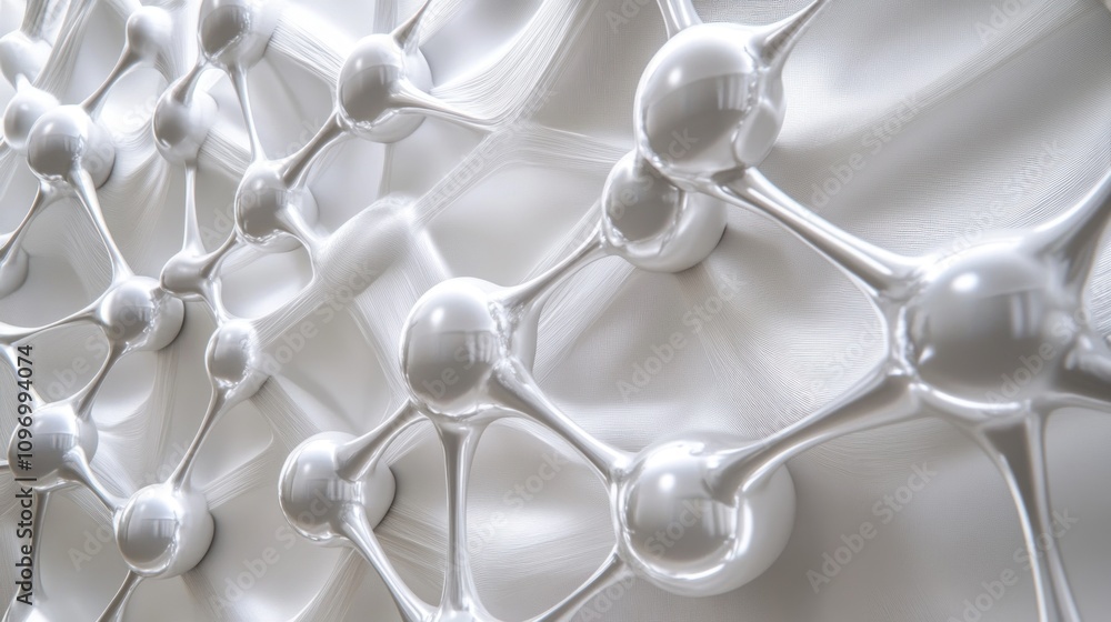 Leinwandbilder abstract representation of molecular structures with smooth, interconnected forms.