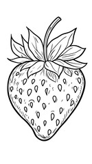 Fun kids drawing page featuring strawberry fruit coloring picture