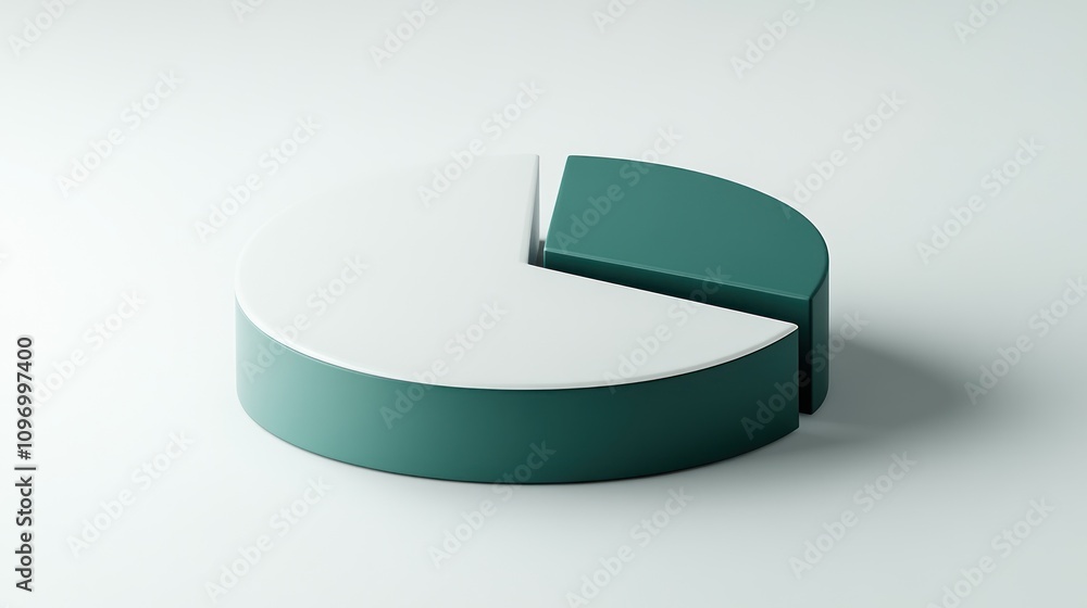 Poster A 3D pie chart with one segment highlighted, representing data visualization.