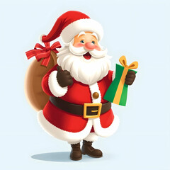 Fototapeta premium Santa Claus with Gift Bag