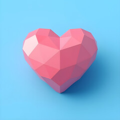 pink heart on blue background