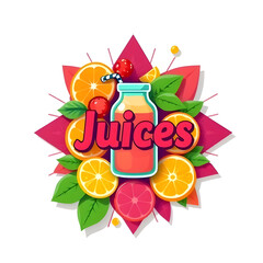 juices logo . juices business advertising or banner 