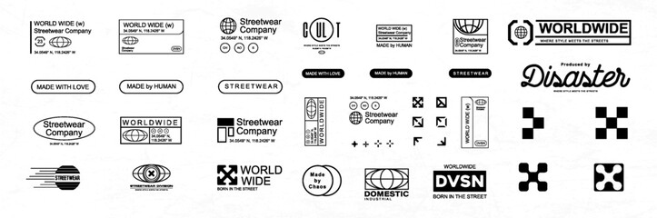 Futuristic streetwear cyberpunk element graphic vector design template