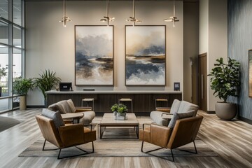 Stylish Corporate Lounge Workspace