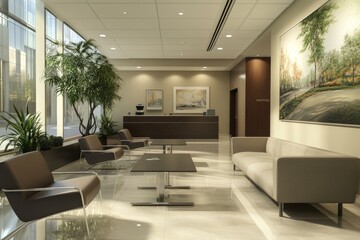 Stylish Corporate Lounge Workspace