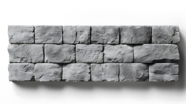 Grey Brick Isolated on a Plain Background
