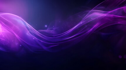 Obraz premium Abstract purple and blue glowing wave with sparkles on dark background.