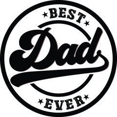 Retro Best DAD in the world vector design, Grunge lettering phrase, Circle DAD t shirt design, Isolated on white background, Files for Cutting Cricut and Silhouette, EPS 10, color Dad letters