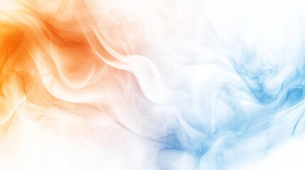 Obraz premium Abstract swirling smoke in blue, orange, and white.