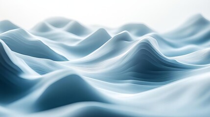 Obraz premium A serene view of abstract waves in soft blue tones, creating a calming atmosphere. Perfect for conveying tranquility and depth in designs.