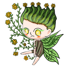 Fairy Fantasy Chibi Cute Series Nature - Rain Forest Woody