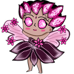 Fairy Fantasy Chibi Cute Series Nature - Sparkling Pink Flower