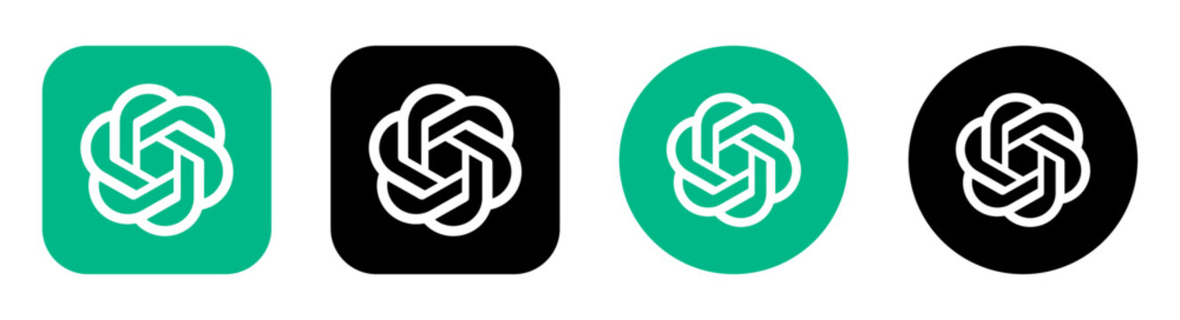 Chat GPT 4.0 Open AI logo vector set. Editorial icon set