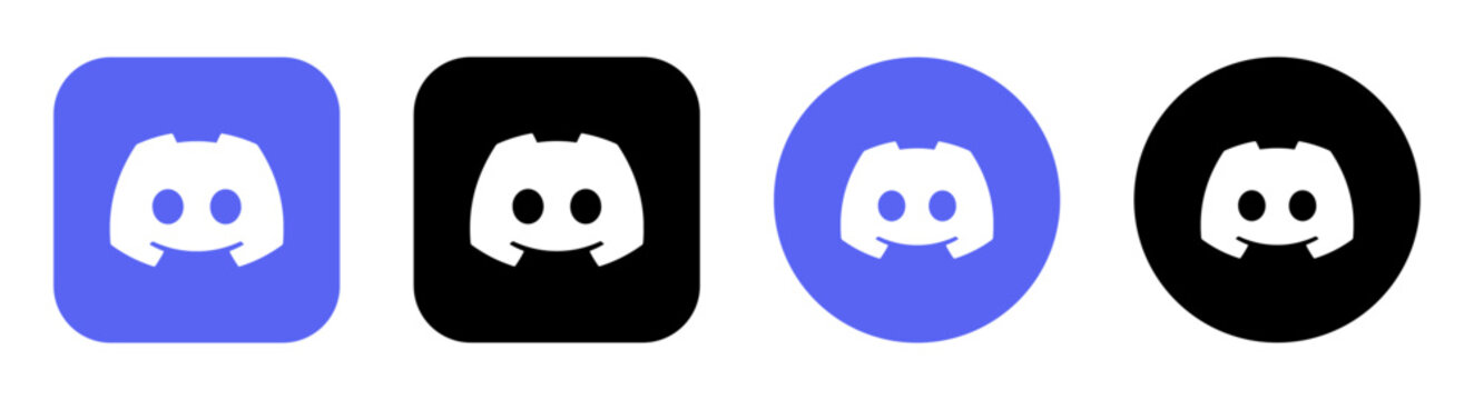 Discord logo set. Vector discord different icons. isolated on transparent background 