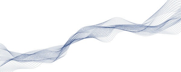 abstract technology background with dots wave.