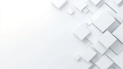 Abstract white cubes background with copy space.