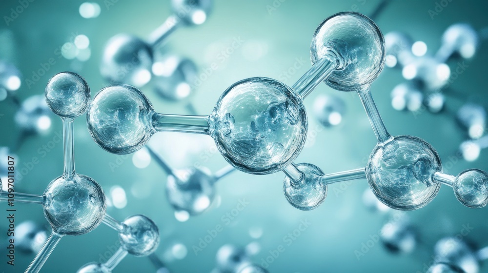Aufkleber A close-up view of molecular structures, illustrating the concept of chemistry and science.