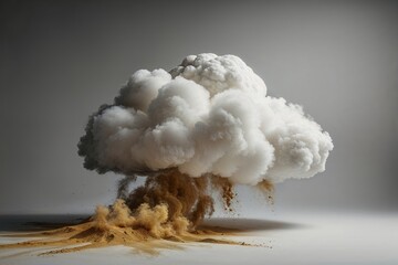 Ethereal White Gold Cloud Effect with Colorful Swirling Dust in Motion