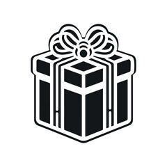 Gift Box with Ribbon, Elegant gift box icon set in trendy flat style with ribbons, perfect for sophisticated gift presentation needs.