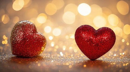 Obraz premium Sparkling Hearts: A Romantic Celebration of Love and Togetherness