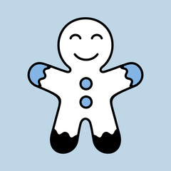Christmas gingerbread brown vector icon