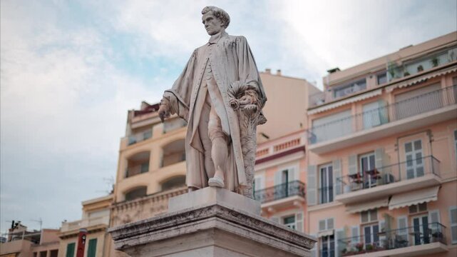 The Statue of Lord Brougham memorial in daylight, Cannes, France