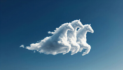 white cloud in the form of three horses