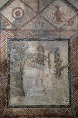 Mosaic of Diana and the Seasons, fragment with scene, 4th century, Villa de Prado, Roman Hispania, Valladolid Museum, Community of Castile and Leon, Spain